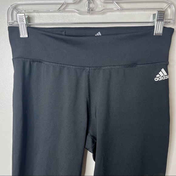 ADIDAS CLIMALITE 3/4 Mid-Rise Spell Out Three Stripes Training Tight - Picture 2 of 10